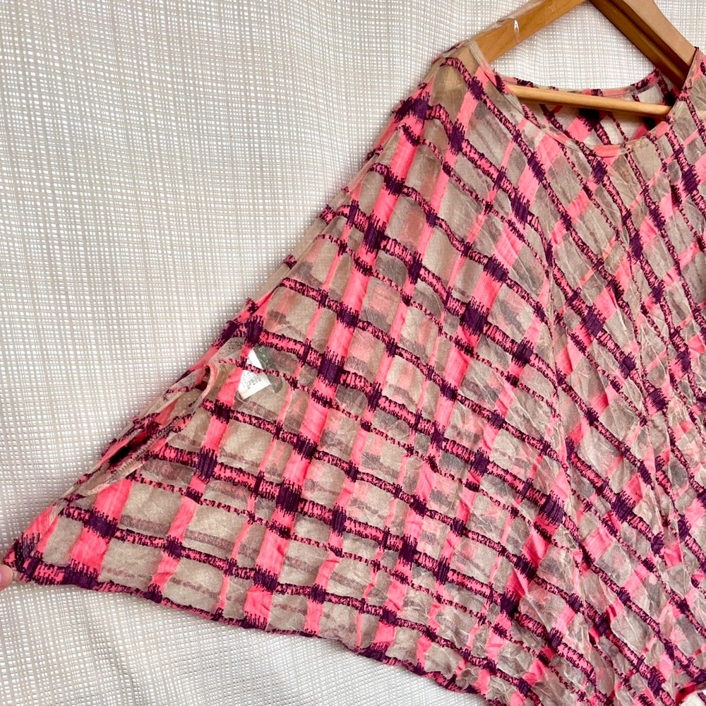 Vintage Babette San Francisco Semi Sheer Asymmetrical Top Textured Wearable Art - Picture 5 of 14